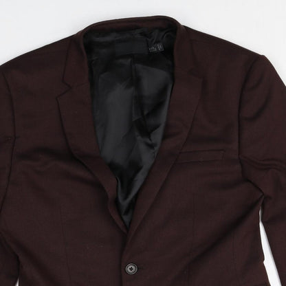 ASOS Mens Brown Polyester Jacket Suit Jacket Size 38 Regular