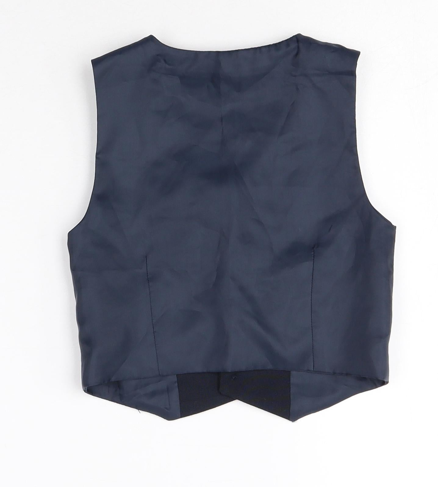 Preworn Boys Blue Polyester Trouser Suit Suit Waistcoat Size 18-24 Months