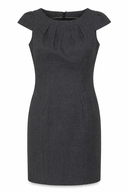 Preworn Womens Grey Polyester A-Line Size 10 Round Neck Zip