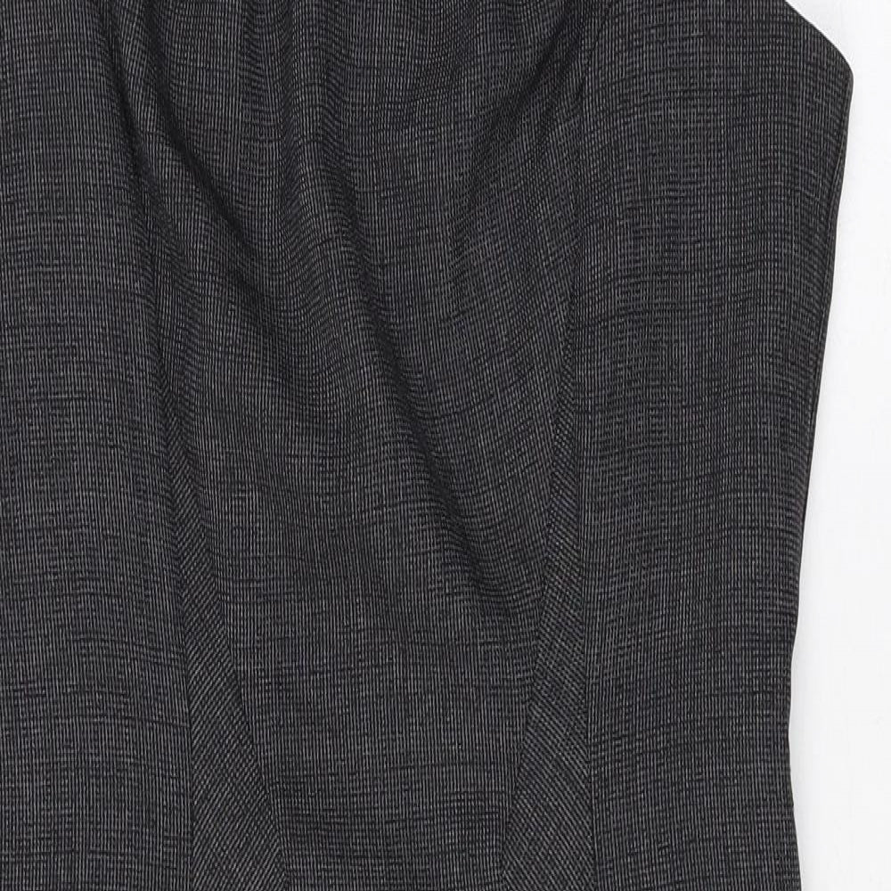 Preworn Womens Grey Polyester A-Line Size 10 Round Neck Zip