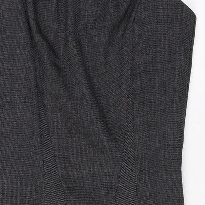 Preworn Womens Grey Polyester A-Line Size 10 Round Neck Zip