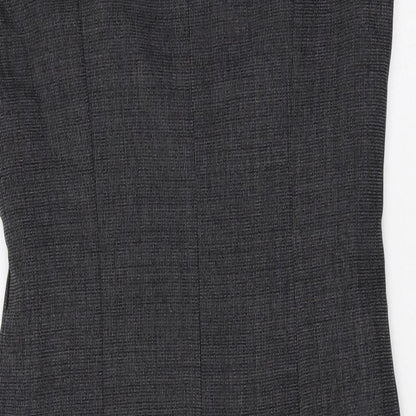 Preworn Womens Grey Polyester A-Line Size 10 Round Neck Zip