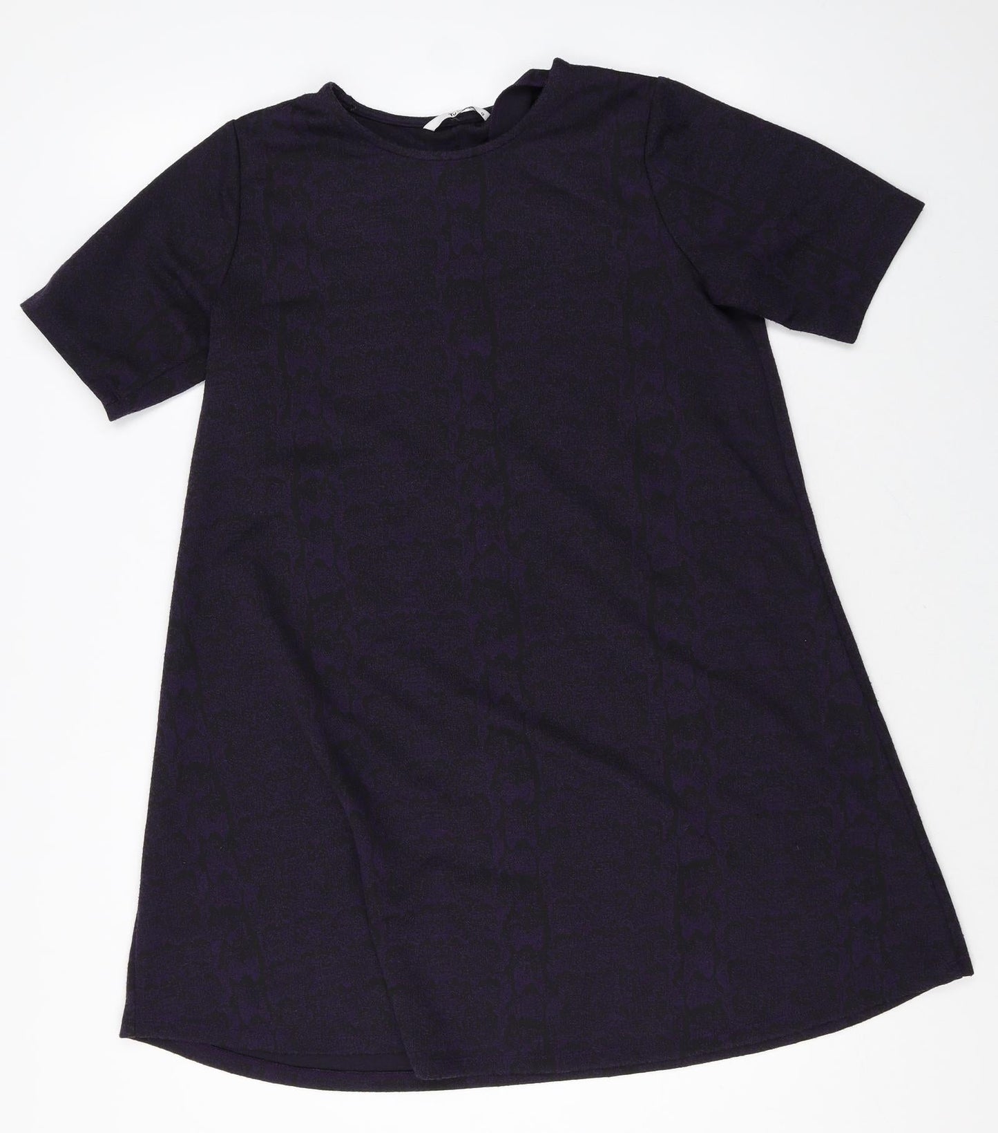 TU Womens Purple Polyester T-Shirt Dress Size 12 Round Neck Pullover