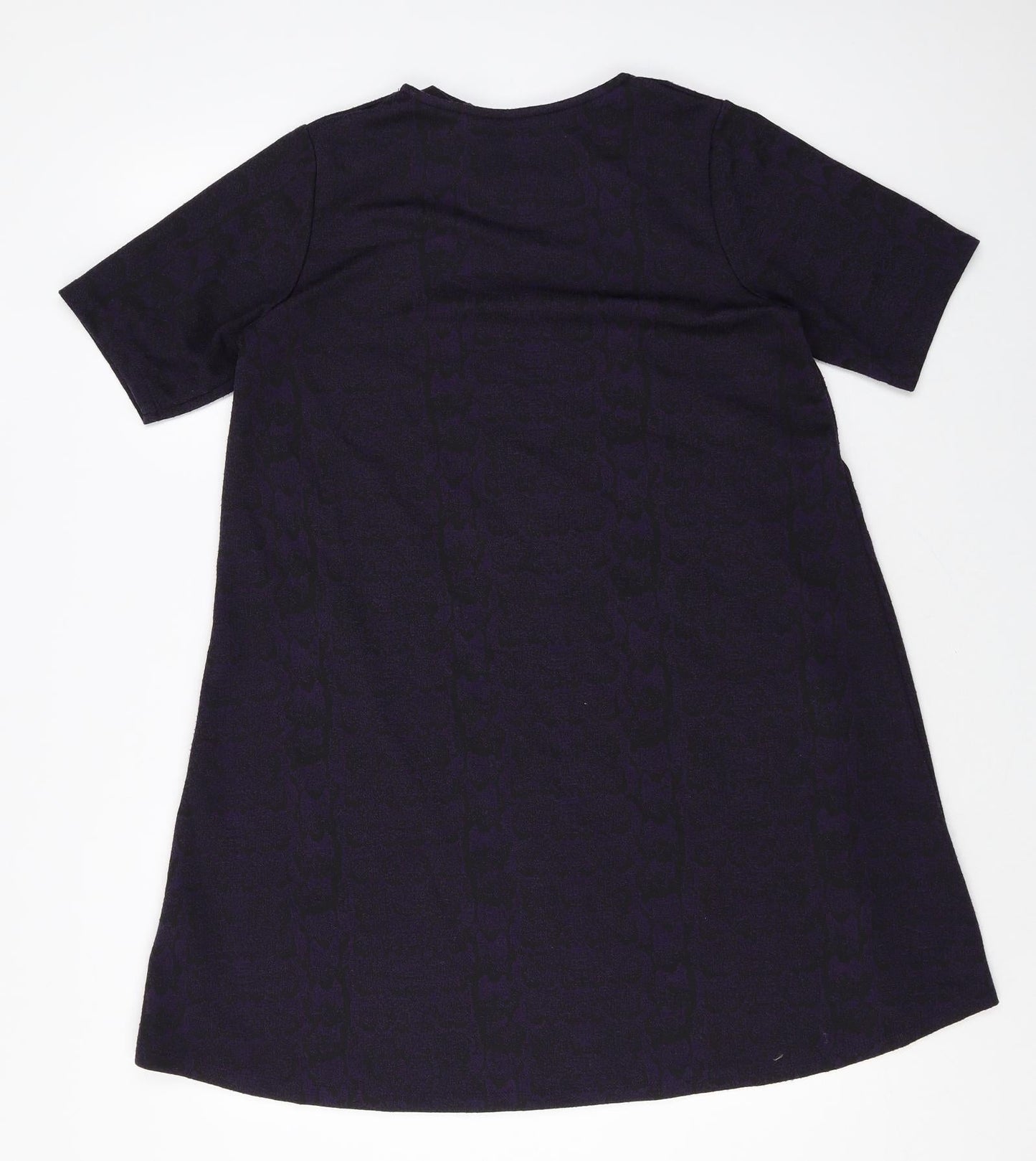 TU Womens Purple Polyester T-Shirt Dress Size 12 Round Neck Pullover