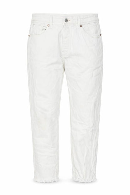 Selected Womens White Cotton Tapered Jeans Size 34 in Regular Button
