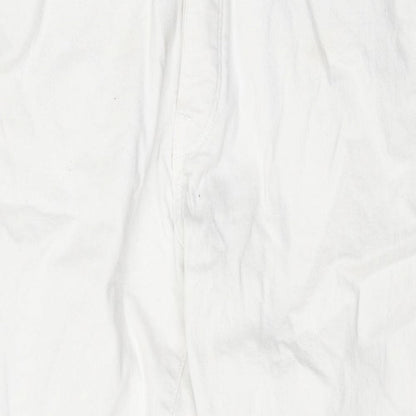 Selected Womens White Cotton Tapered Jeans Size 34 in Regular Button