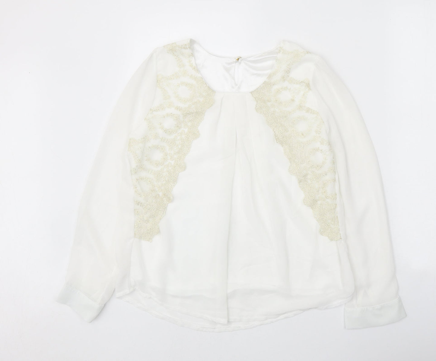 Womens UK Size L Preworn White Basic Blouse