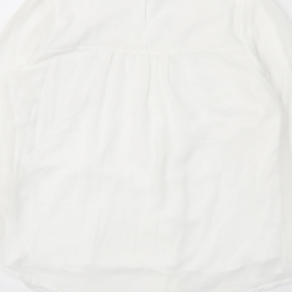 Womens UK Size L Preworn White Basic Blouse