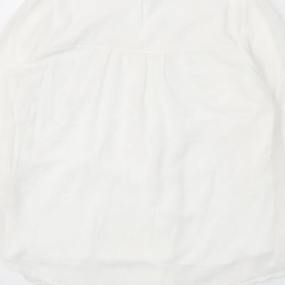 Womens UK Size L Preworn White Basic Blouse
