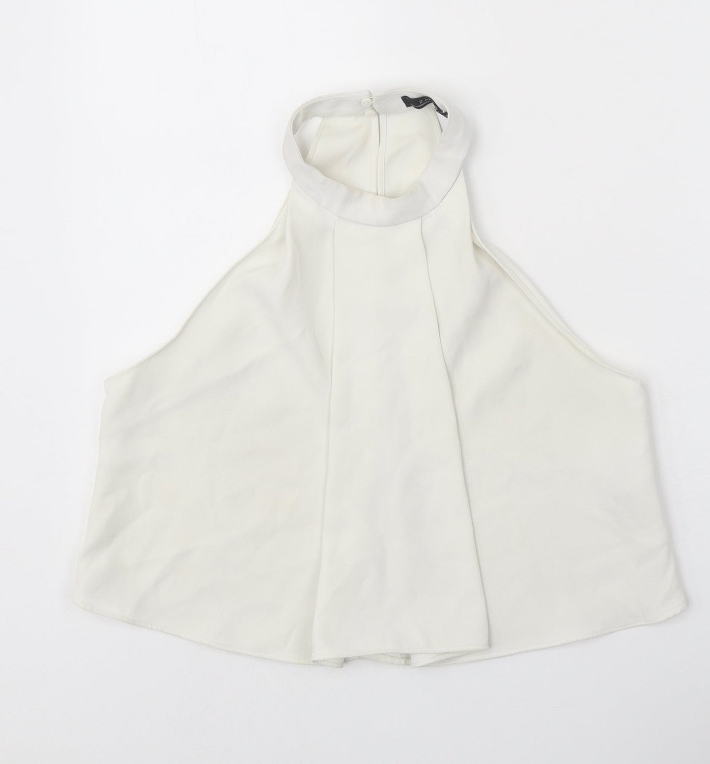 Womens UK Size S Zara White Basic Tank