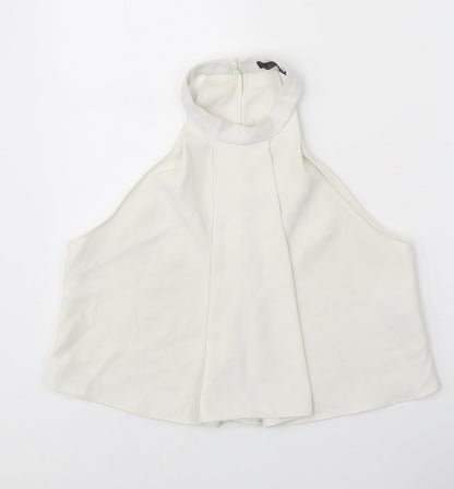 Womens UK Size S Zara White Basic Tank