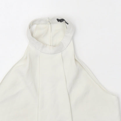 Womens UK Size S Zara White Basic Tank
