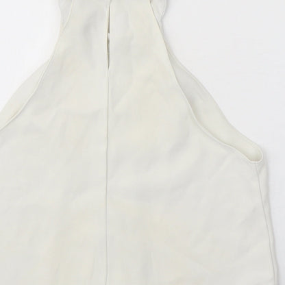 Womens UK Size S Zara White Basic Tank