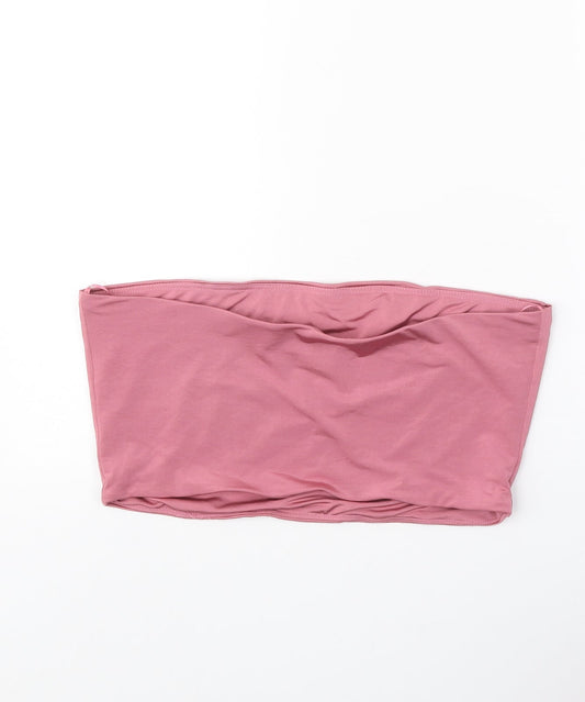 Monsoon Womens Pink Polyester Cropped Tank Size 16 Off the Shoulder