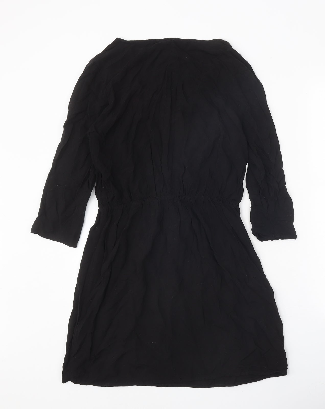 Divided Womens Black Viscose Kaftan Size 12 V-Neck Pullover