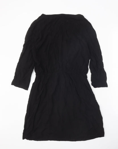 Divided Womens Black Viscose Kaftan Size 12 V-Neck Pullover