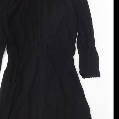 Divided Womens Black Viscose Kaftan Size 12 V-Neck Pullover