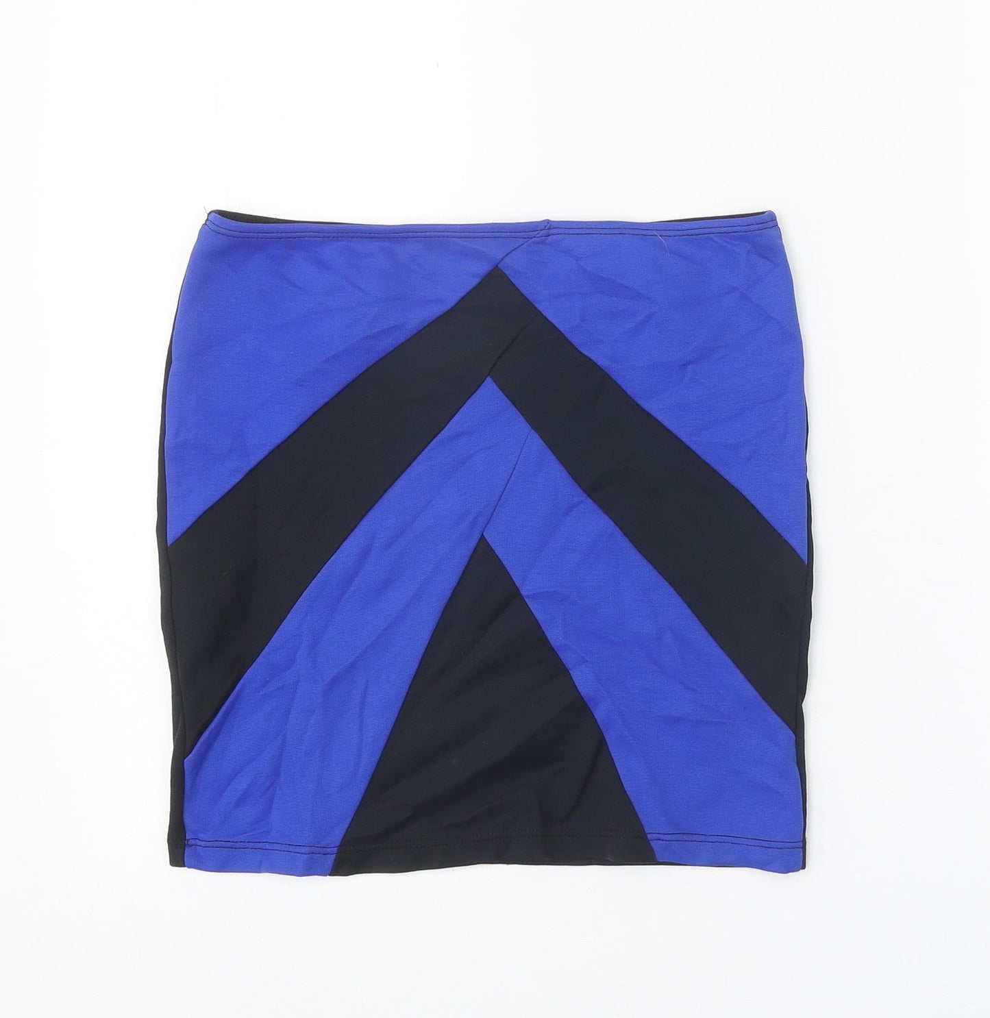 INSIDE Womens Black Geometric Polyamide Straight & Pencil Skirt Size L