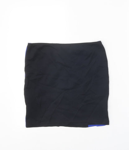 INSIDE Womens Black Geometric Polyamide Straight & Pencil Skirt Size L