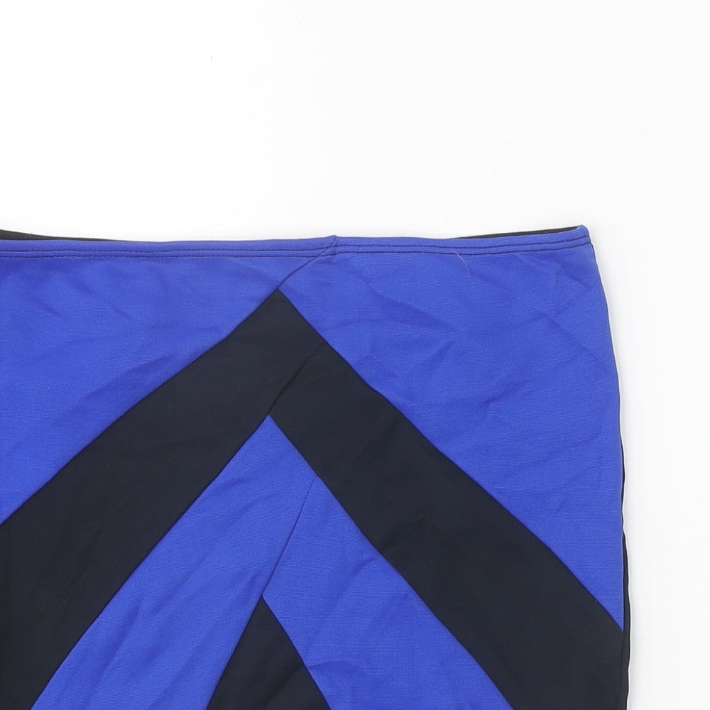 INSIDE Womens Black Geometric Polyamide Straight & Pencil Skirt Size L