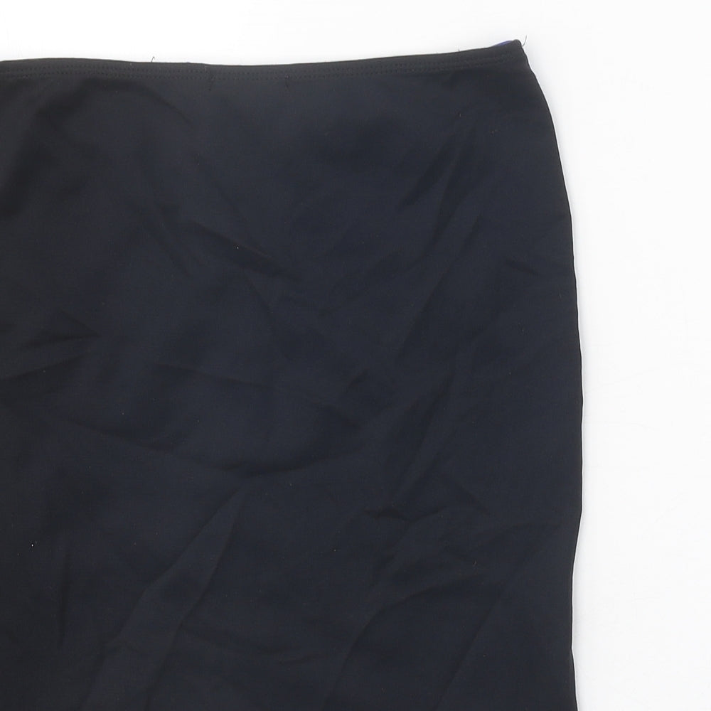 INSIDE Womens Black Geometric Polyamide Straight & Pencil Skirt Size L