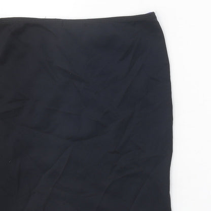 INSIDE Womens Black Geometric Polyamide Straight & Pencil Skirt Size L