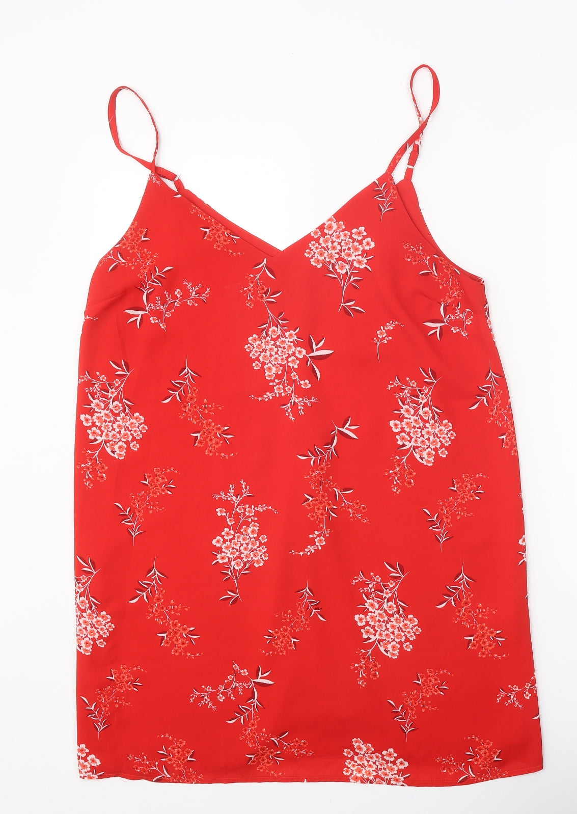 Cotton On Womens Red Floral Polyester Camisole Tank Size M V-Neck