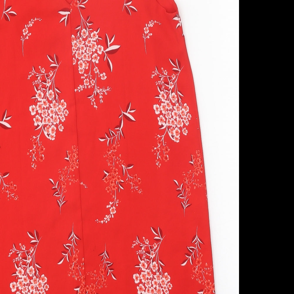 Cotton On Womens Red Floral Polyester Camisole Tank Size M V-Neck