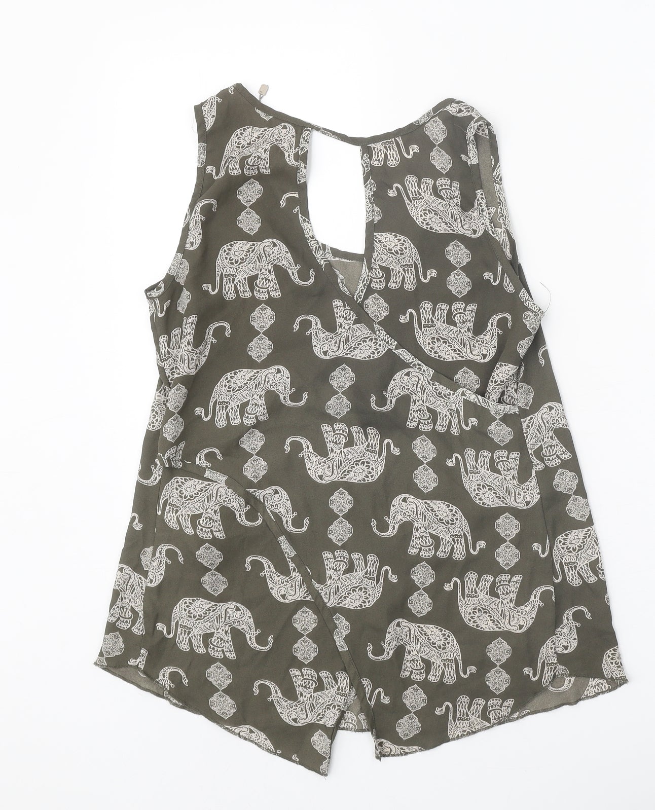 Womens UK Size 8 Apricot Grey Basic Tank