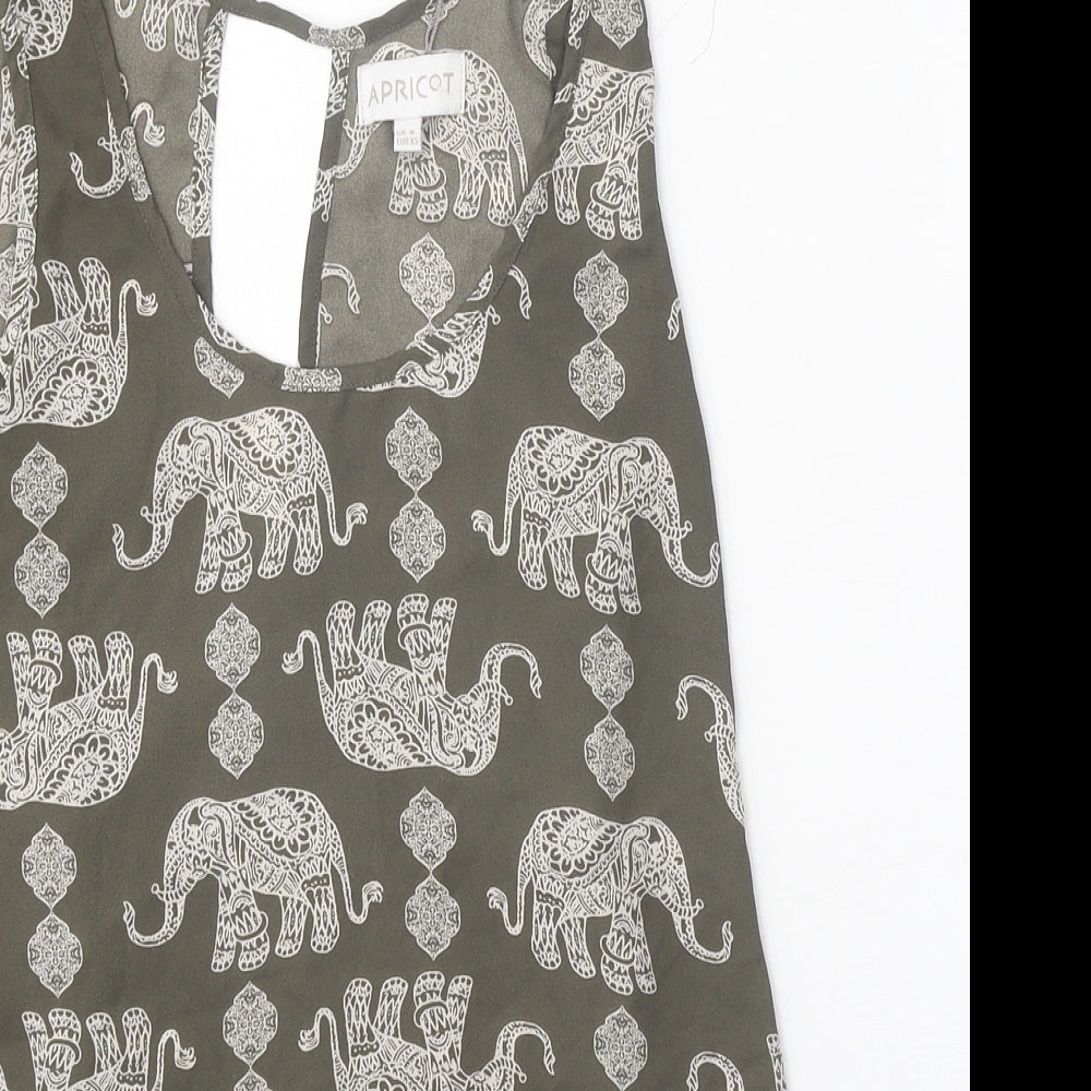 Womens UK Size 8 Apricot Grey Basic Tank