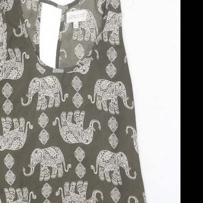 Womens UK Size 8 Apricot Grey Basic Tank