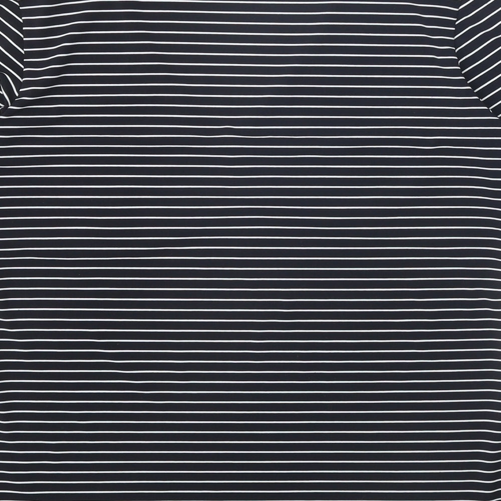 Betty Barclay Womens Black Polka Dot Polyester Basic T-Shirt Size 14 V-Neck - Striped