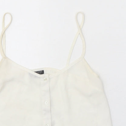Womens UK Size 8 Topshop White Camisole Tank