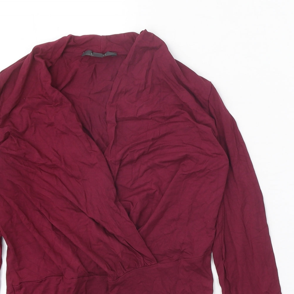 Womens UK Size XS Spirit Red Basic Blouse