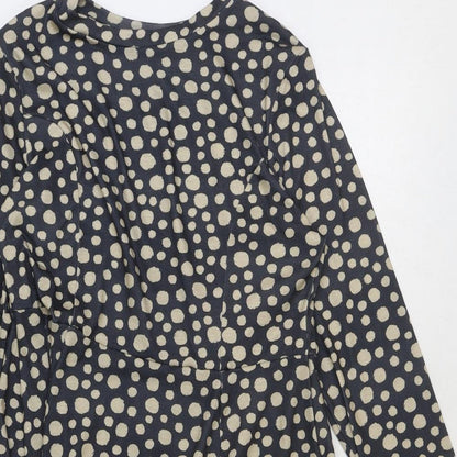 Primark Womens Black Polka Dot Polyester Trapeze & Swing Size 10 Round Neck Pullover