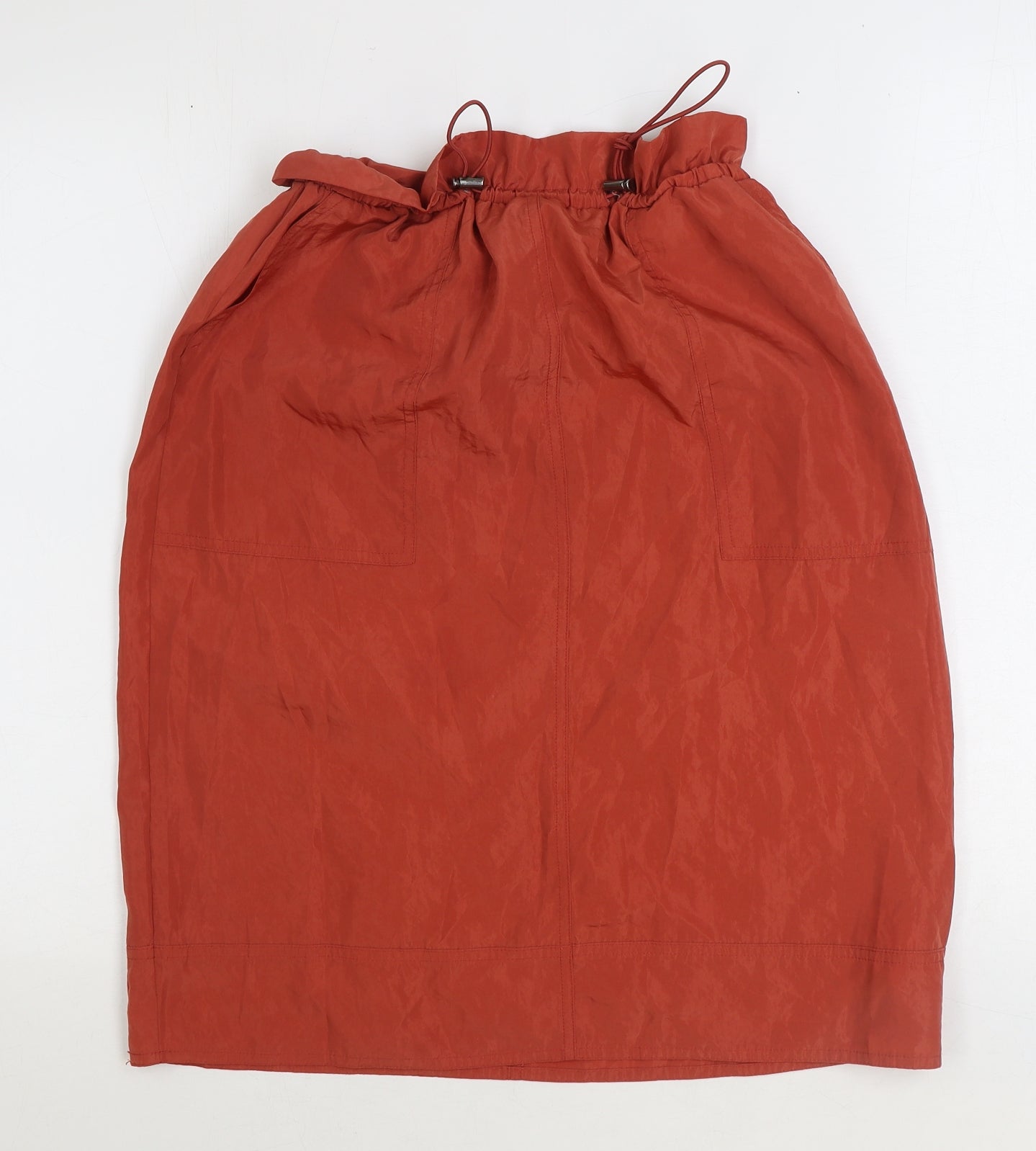 Gap Womens Orange Polyester Straight & Pencil Skirt Size S Drawstring