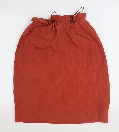 Gap Womens Orange Polyester Straight & Pencil Skirt Size S Drawstring