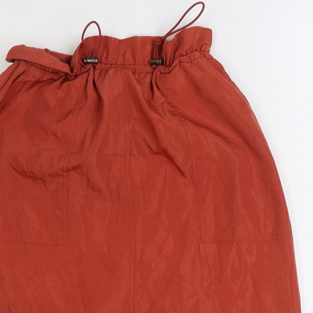 Gap Womens Orange Polyester Straight & Pencil Skirt Size S Drawstring