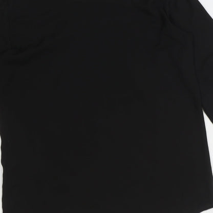 Divided by H&M Womens Black Geometric Polyester Basic Blouse Size 6 Boat Neck