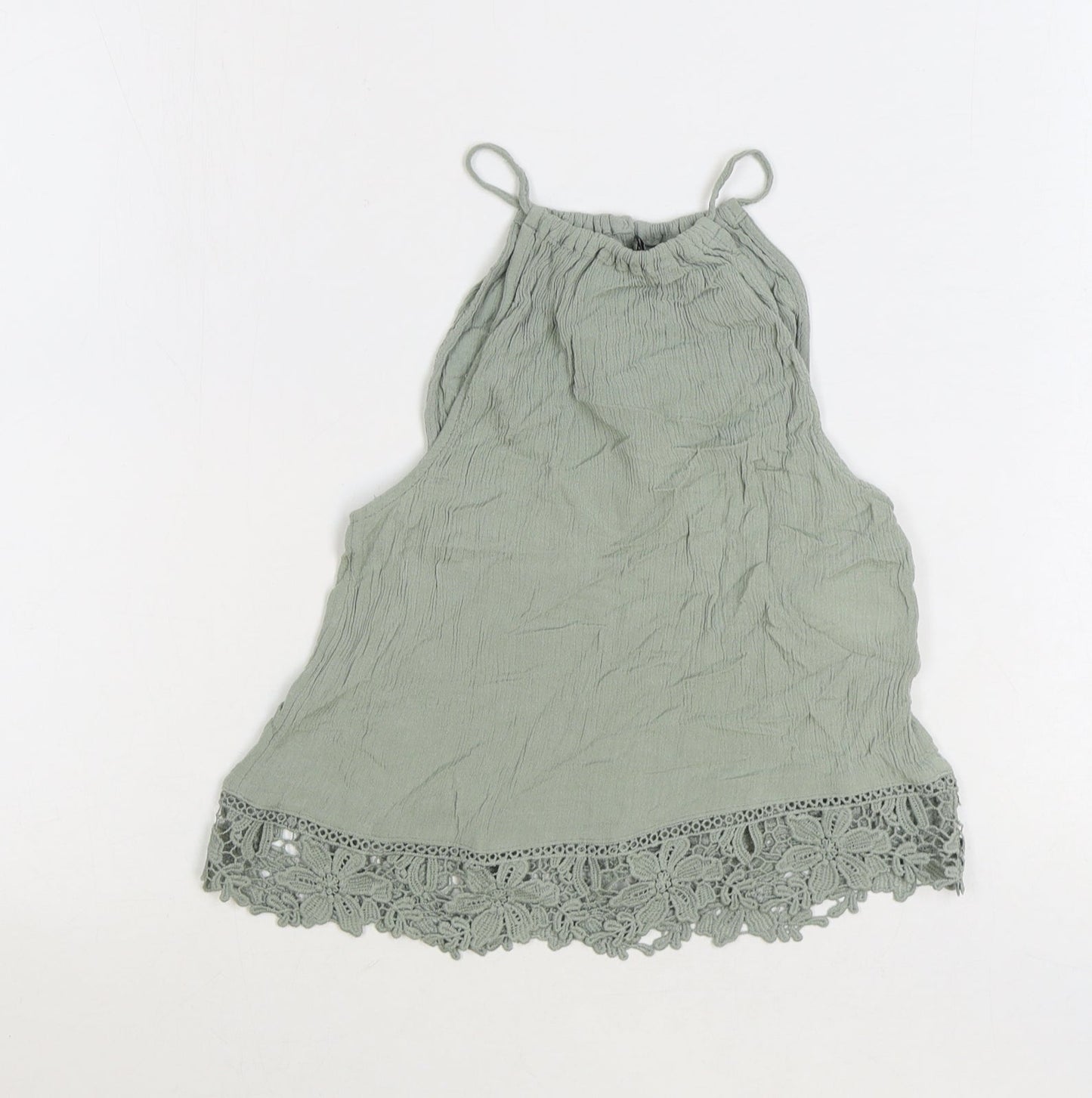 Womens UK Size 6 Divided by H&M Green Basic Tank