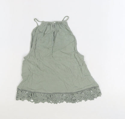 Womens UK Size 6 Divided by H&M Green Basic Tank
