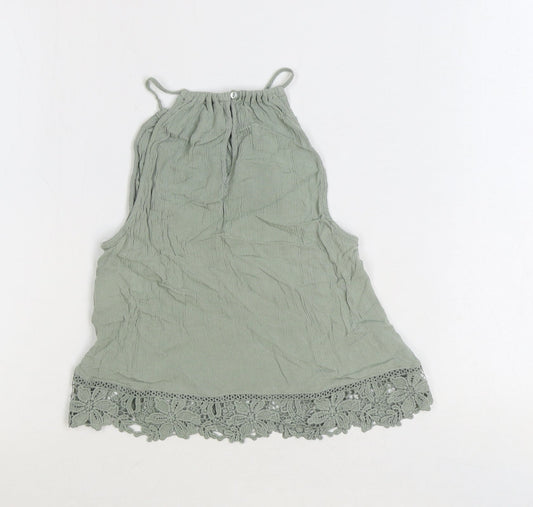 Womens UK Size 6 Divided by H&M Green Basic Tank