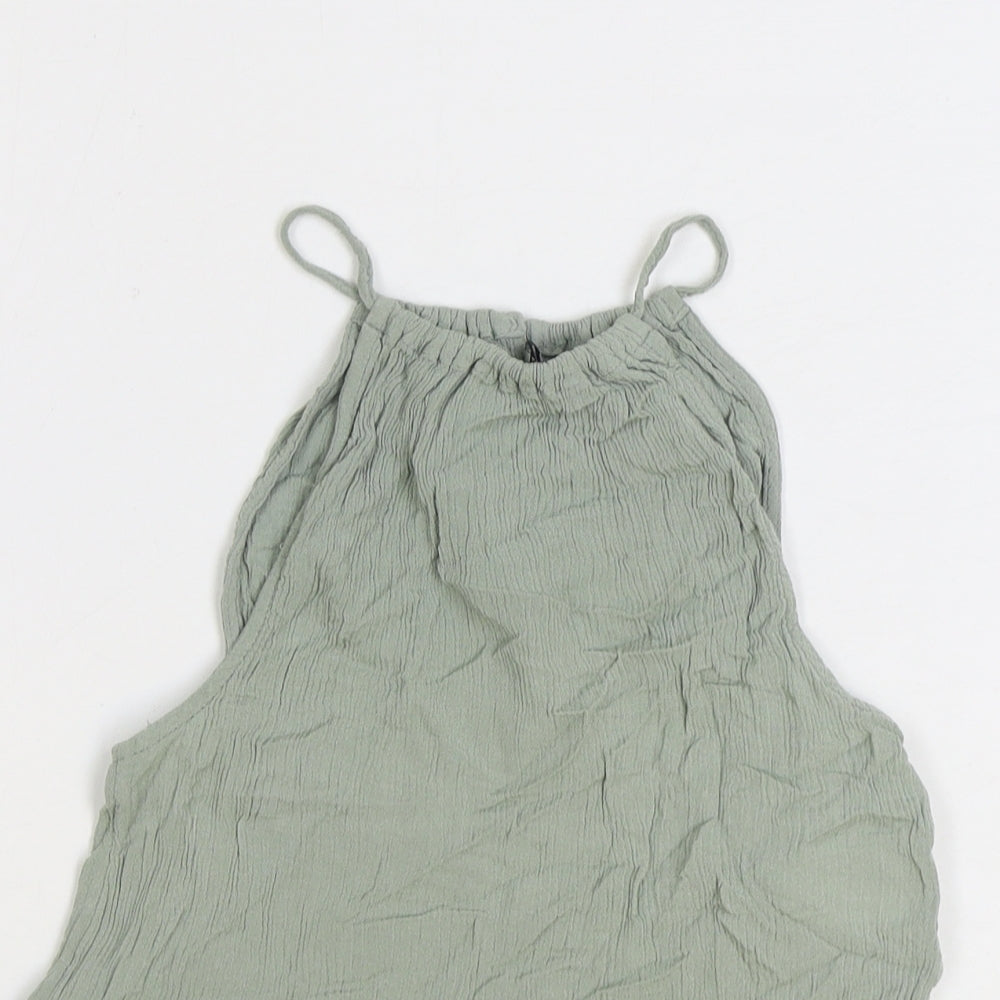 Womens UK Size 6 Divided by H&M Green Basic Tank