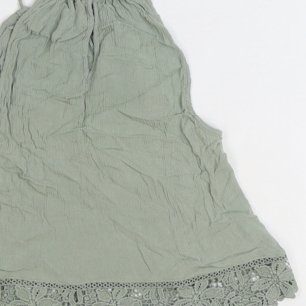 Womens UK Size 6 Divided by H&M Green Basic Tank