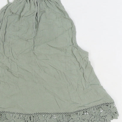 Womens UK Size 6 Divided by H&M Green Basic Tank