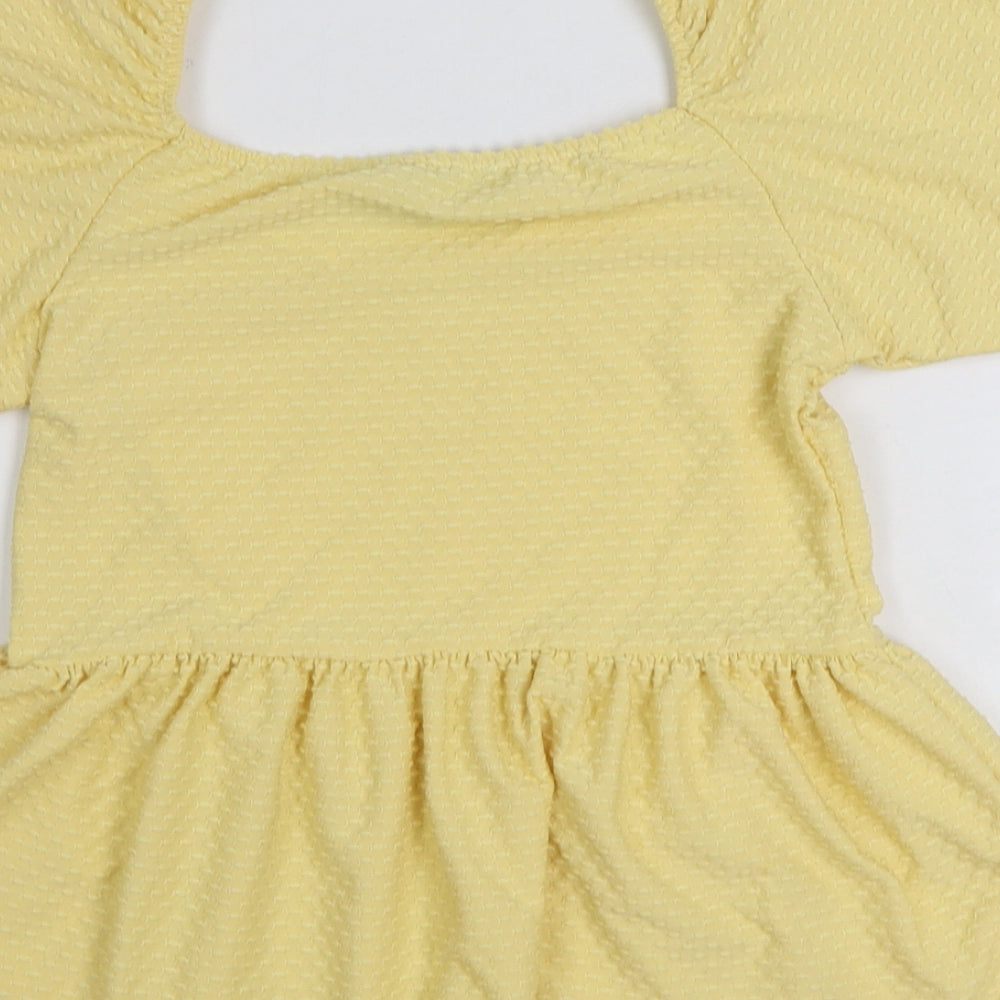 Womens UK Size 10 Peacocks Yellow Basic Blouse
