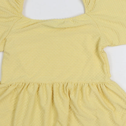 Womens UK Size 10 Peacocks Yellow Basic Blouse