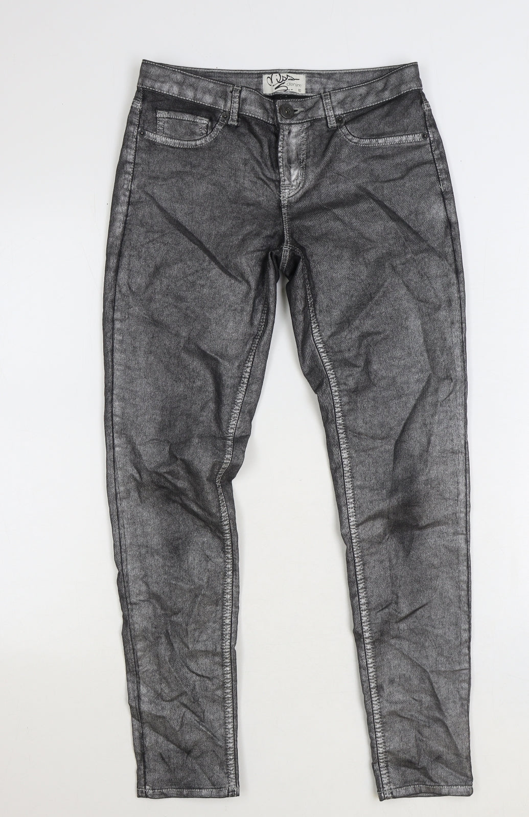 Womens UK Size 10 Miss Denim Regular Fit Skinny Grey Jeans