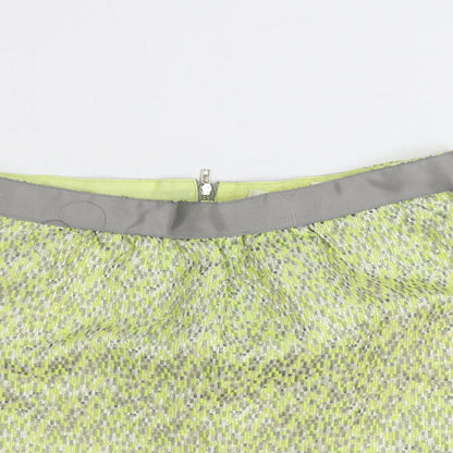Grace & Mila Womens Green Geometric Polyester Mini Skirt Size M Zip