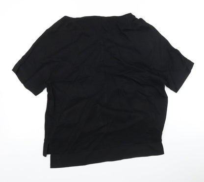 Womens UK Size 8 River Island Black Basic T-Shirt
